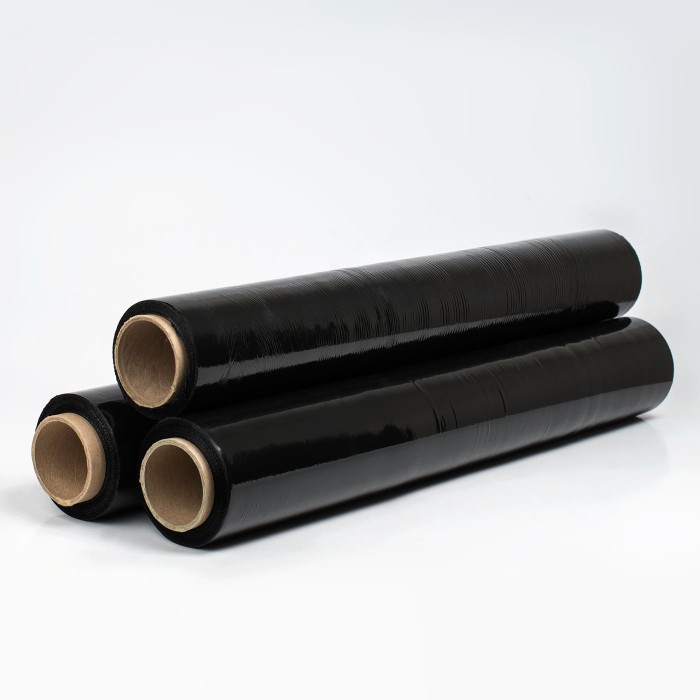 Стрейч-пленка 500 мм, 20 мкм, чёрная, вес 1,80 кг
