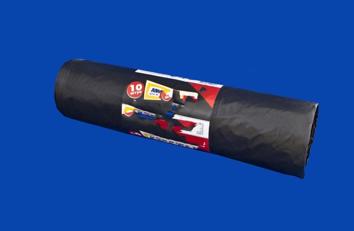 Мусорные пакеты ПВД с завязкой 60*65, 50 л (рулон 10 шт)